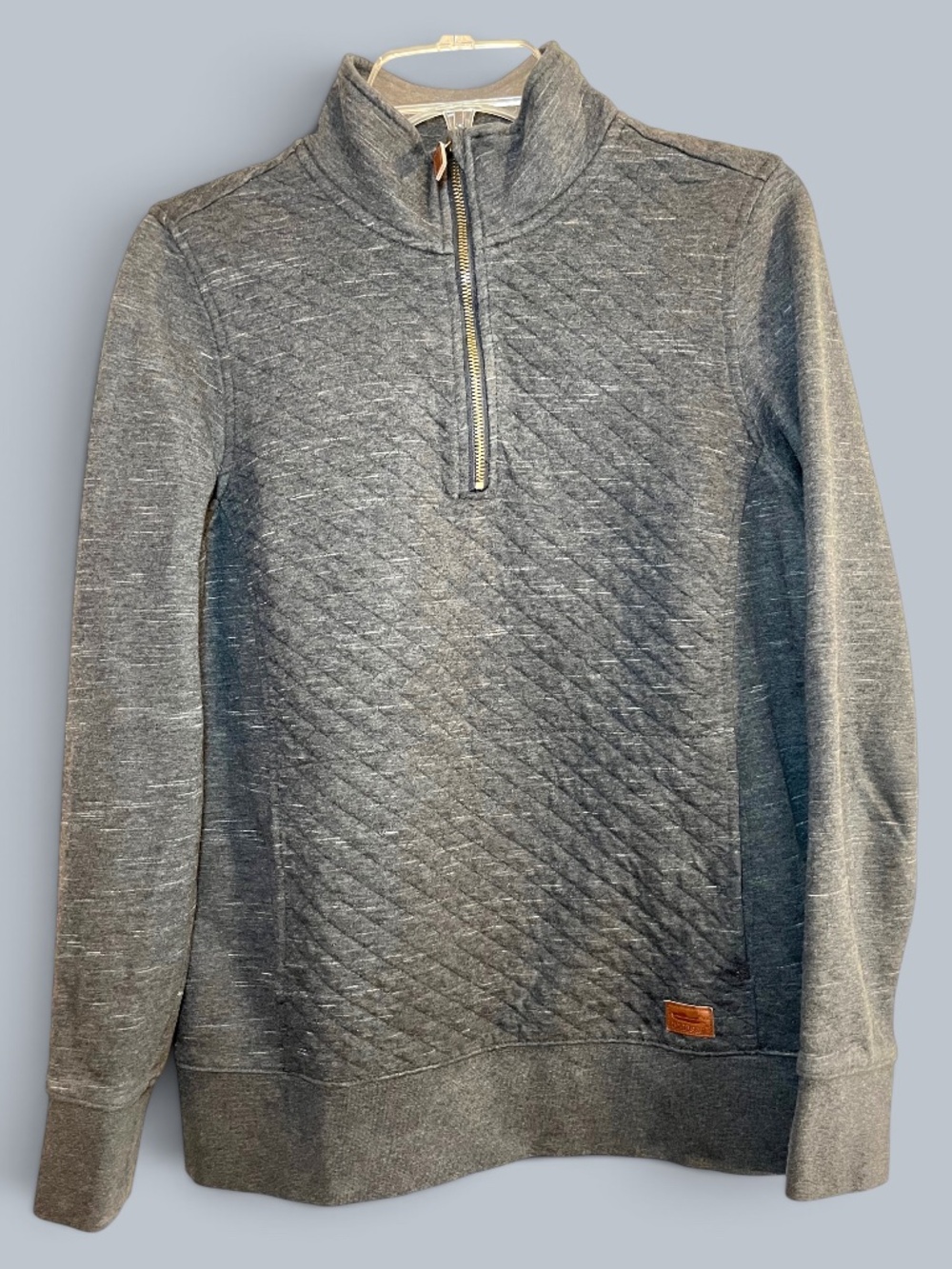 L.L. Bean Quilted Charcoal Gray Quarter Zip Size Small